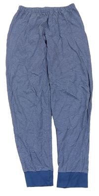 Modro-bílé pruhované pyžamové kalhoty zn. C&A
