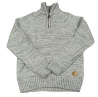 Šedý melírovaný svetr s nášivkou zn. H&M