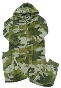 Khaki army chlupatá kombinéza s kapucí zn. M&S