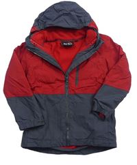 3v1 - Červeno-šedá šusťáková celoroční bunda s kapucí zn. Peter Storm