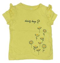 Žluté tričko s kytičkami zn. F&F