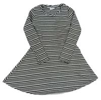 Černo-bílé pruhované žebrované šaty zn. F&F