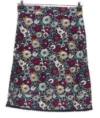 Dámská tmavomodro-barevná květovaná sukně zn. M&S