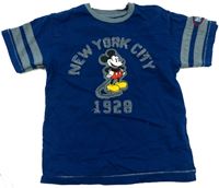 Modré tričko s Mickeym a nápisem zn. Disney