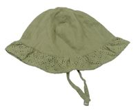 Khaki plátěný klobouk s madeirou zn. F&F