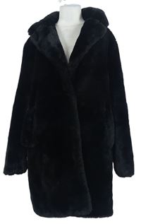 Dámský černý kožešinový kabát zn. New Look 