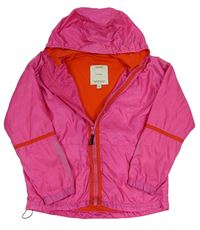 Růžová šusťáková jarní bunda s kapucí zn. Esprit