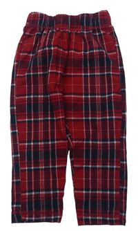 Černo-červeno-bílé kostkované fleecové pyžamové kalhoty zn. Lily & Dan