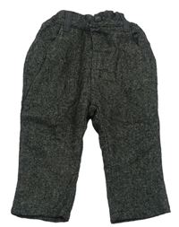 Černo-šedé melírované vlněné slavnostní kalhoty zn. mamas&papas
