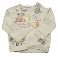Béžová mikina s Minnie a nápisem zn. Disney