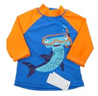 Modro-oranžové UV triko se žralokem zn. Mothercare