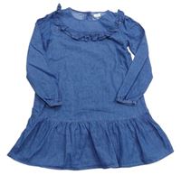 Modré lehké riflové šaty s volány zn. F&F