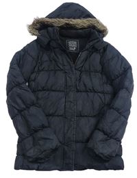 Černá šusťáková zimní bunda s kapucí zn. C&A