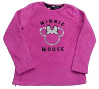 Růžová chlupatá pyžamová mikina s Minnie zn. Disney