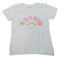Bílé tričko s barevným nápisem zn. Primark