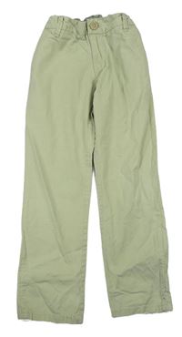 Světlezelené plátěné kalhoty zn. H&M