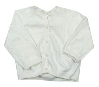 Bílý propínací svetr s puntíky zn. M&Co