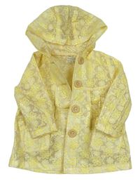 Bílo-žlutá květovaná pláštěnka s kapucí zn. Monsoon