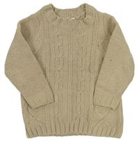 Béžový svetr s copánkovým vzorem zn. M&Co.