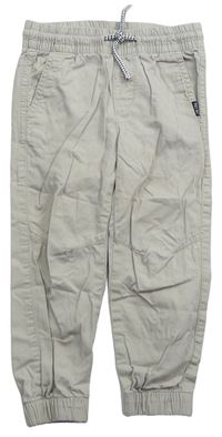 Béžové plátěné cuff kalhoty zn. H&M