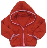 Červená šusťáková jarní bunda s kapucí zn. M&S