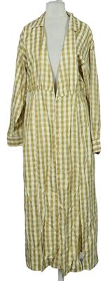 Dámské béžové kostkované košilové midi šaty zn. Asos