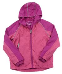 Růžovo-fuchsiová šusťáková jarní bunda s kapucí zn. Nutmeg