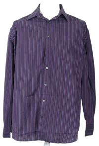 Pánská vínovo-fialová proužkovaná košile zn. M&S vel. 17