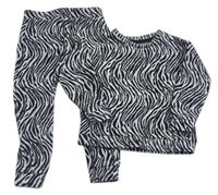 2set- Černo-šedá vzorovaná lehká mikina + Domácí kalhoty zn. George