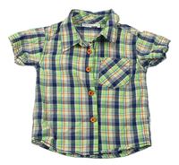 Tmavomodro-zeleno-barevná kostkovaná košile zn. Ergee