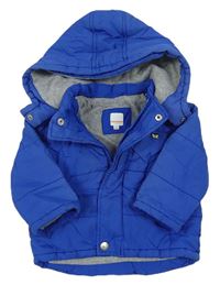 Modrá šusťáková zimní bunda s kapucí zn. Bluezoo