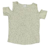 Krémovo-šedé melírované tričko zn. F&F