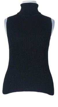 Dámská černá třpytivá svetrová vesta s rolákem zn. Amaranto 