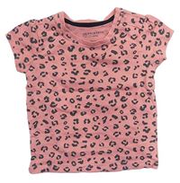 Růžovo-černé vzorované tričko zn. PRIMARK
