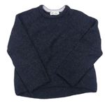 Tmavomodrý vlnený sveter H&M