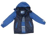 Tmavomodro-modrá nepromokavá zateplená bunda s odopínacíá kapucňou Tchibo