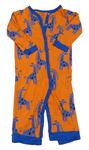Oranžovo-modrý rebrovaný overal so žirafami  Next