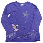 Tmavofialové pyžamové tričko s Minnie a hviezdičkami Disney