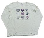Luxusné dievčenské tričká s dlhým rukávom veľkosť 164