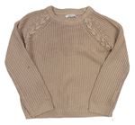 Pudrový sveter so šnurovaním Primark
