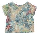 Béžovo-farebné kvetované úpletové tričko M&Co