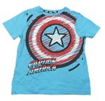 Azurové tričko s logem Kapitána Ameriky Marvel