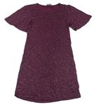 Fialovo-farebné vzorované pletené šaty Next