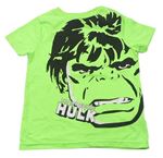 Neónově zelené tričko s Hulkem Marvel