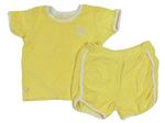 2set- žlté froté tričko s výšivkou+ kraťasy Primark