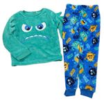 Modro-zelené chlpaté pyžama s príšerkami Pep&Co.