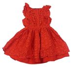 Červené čipkové šaty s flitrami George
