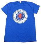 Zafírové futbalové tričko s potiskem - Rangers FC Fruit of the Loom