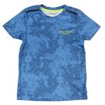 Modré vzorované športové tričko s nápisom Nutmeg