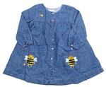 Modré rifľové prepínaci šaty so včielkou Next